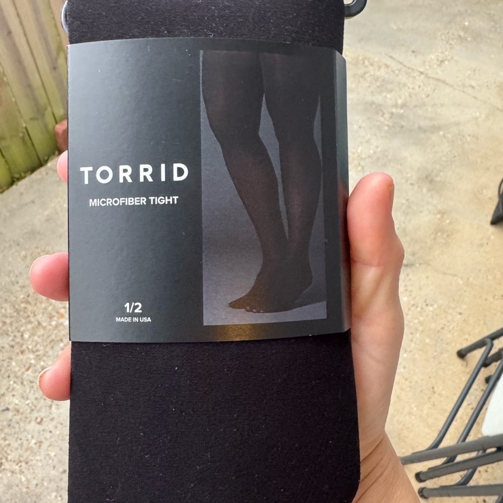 Torrid Black Microfiber Tights size 1/2 NWT